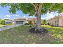 Charming single-story home with a large tree, well-manicured lawn, and attached two-car garage at 9663 Sw 92Nd Place Rd, Ocala, FL 34481