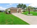 Charming single-story home with a well-manicured lawn and a spacious driveway leading to a two-car garage at 17233 Se 115Th Terrace Rd, Summerfield, FL 34491
