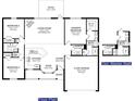 Detailed floor plan showcasing the layout of the home, including bedrooms, living areas, and garage at 74 Pine Trace Crse, Ocala, FL 34472