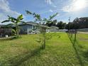 Lush backyard with vibrant green grass, mature trees, and a fenced perimeter at 1100 Nw 126Th Ln, Citra, FL 32113