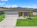 Attractive single-story home with gray siding, a two-car garage, and a landscaped front yard for curb appeal at 16192 Se 104Th Ter, Summerfield, FL 34491
