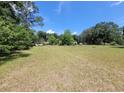 Expansive green backyard with mature trees, offering a serene and private outdoor space at 13385 Ne 10Th Ct, Citra, FL 32113