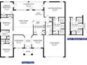 Detailed floor plan showcases the home's layout with bedrooms, bathrooms, kitchen, living spaces, and a two-car garage at 85 Nw 45Th Loop, Ocala, FL 34475