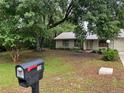 Quaint single-Gathering home featuring a lush front yard with mature trees, a mailbox, and a welcoming walkway at 519 Spring Lake Rd, Ocala, FL 34472