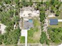 Aerial view showing the property's pool, yard, and surrounding greenery, providing a sense of privacy at 12392 Sw 85 Pl, Dunnellon, FL 34432