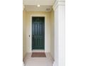 Elegant front door with a stylish dark color and sidelights, creating a welcoming entrance at 8989 Sw 57Th Place Rd, Ocala, FL 34481