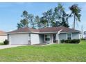 Charming single-story home with a two-car garage and a well-maintained front lawn at 5320 Sw 128Th Pl, Ocala, FL 34473