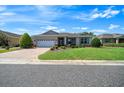 Inviting single-story home with manicured lawn, fresh landscaping, and brick paved driveway at 8640 Sw 83Rd Loop, Ocala, FL 34481
