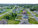 Wide angle aerial showing the homes in the community and the green spaces nearby at 7327 Sw 129Th Ln, Ocala, FL 34473