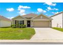 Charming single-story home with well-maintained lawn and a two-car garage on a beautiful sunny day at 8685 Sw 49Th Cir, Ocala, FL 34476