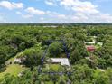Aerial view of property surrounded by lush green trees and blue skies at 2155 Nw 27Th Ave, Ocala, FL 34475