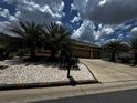 Beautiful home showcasing lush landscaping with palm trees, a wide driveway, and a mailbox at 9238 Sw 60Th Court Rd, Ocala, FL 34476