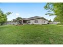 A spacious, grassy backyard with a screened-in patio, perfect for outdoor entertaining at 2413 Se 23Rd St, Ocala, FL 34471