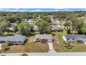 Birds-eye view of a quaint neighborhood featuring well-kept lawns and tree lined streets at 8144 Sw 108Th Street Rd, Ocala, FL 34481