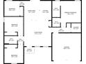 Detailed floor plan showcasing the layout of the home's bedrooms, bathrooms, kitchen, and living areas at 15212 Sw 27Th Ct, Ocala, FL 34473