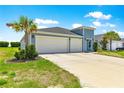 Charming light blue home boasting a well-manicured lawn and a spacious three-car garage, in a Gathering-friendly neighborhood at 9209 Sw 58Th Cir, Ocala, FL 34476