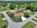 Aerial view of a charming home nestled on a cul-de-sac and surrounded by mature trees at 10819 Sw 84Th Ter, Ocala, FL 34481