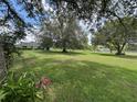 Expansive backyard featuring lush green grass and mature trees, offering ample space and a serene atmosphere at 6773 Se 87Th St, Ocala, FL 34472