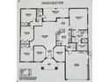 Winchester floorplan featuring 4 bedrooms, 2 baths, 2 car garage, and covered lanai at 2821 Sheldon St, Lakeland, FL 33813