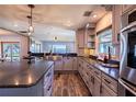 Modern kitchen with stainless steel appliances and waterfront views at 3340 Crump Rd, Winter Haven, FL 33881