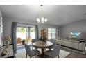 Cozy living space with patio access, neutral decor, and sleek entertainment setup for comfortable living at 264 Spirit Landings Cir, Winter Haven, FL 33880