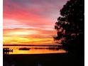 Beautiful sunset view over the water, showing the vibrant colors of the sky and silhouette of trees at 462 Sweetwater Way, Haines City, FL 33844