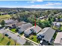 Aerial view of well maintained home with mature landscaping in a quiet neighborhood at 428 Lake Suzanne Dr, Lake Wales, FL 33859