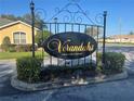 Elegant entrance sign for the Verandahs community, a deed-restricted neighborhood at 2673 Rutledge Ct, Winter Haven, FL 33884