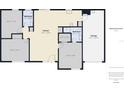 Detailed floor plan showing approximate total area and layout of rooms including kitchen, bathroom, and garage at 91 W Cedarwood Cir, Kissimmee, FL 34743