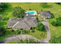 Stunning aerial view of home and its surrounding grounds, featuring a pool, guest house and green landscaping at 2300 N Scenic Hwy # 89, Lake Wales, FL 33898