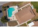Overhead view of the community pool area and clubhouse at 23 Kendra Ct, Winter Haven, FL 33880