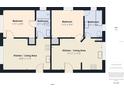Detailed floor plan showcasing bedrooms, bathrooms, and an open kitchen/living area for functional living at 2222 12Th Nw St, Winter Haven, FL 33881