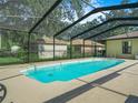 Inviting screened-in pool with a tranquil backyard setting, perfect for relaxation and outdoor enjoyment at 4333 Shadow Wood Way, Winter Haven, FL 33880