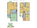The floor plan shows a two-story layout, including a kitchen, living room, bedrooms, and a two-car garage at 912 Scrub Oak Hammock Rd, Davenport, FL 33837
