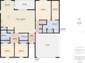 Detailed floor plan showing layout with bedrooms, bathrooms, kitchen, living area, and garage at 5751 Lakeside Landings Blvd, Winter Haven, FL 33881