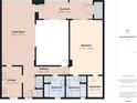 Layout illustration of the living room, kitchen, bedrooms, bathrooms, and sunroom at 700 Mirror Nw Ter # 702, Winter Haven, FL 33881