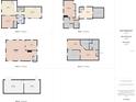 Detailed floor plan showcasing layout, including living room, kitchen, offices, and garage at 2418 W 1St St, Sanford, FL 32771