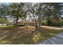 Inviting one-story home nestled among mature trees, with a long driveway and well-kept front yard at 10441 Sw 54Th Ct, Ocala, FL 34476