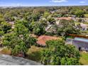Aerial view of a lovely neighborhood with lush greenery surrounding a charming single-story home at 5806 Fernhill Dr, Orlando, FL 32808