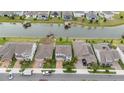 Aerial view of houses and a canal in a residential neighborhood at 3241 Wauseon Dr, Saint Cloud, FL 34772