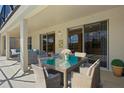 Covered patio with outdoor seating, ideal for al fresco dining and entertaining guests at 121 Madiera Beach Blvd, Kissimmee, FL 34746
