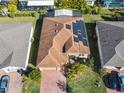 House with solar panels, viewed from above, showing roof and yard at 663 Irvine Ranch Rd, Poinciana, FL 34759