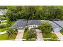 Aerial view of three houses with green lawns and paved driveways at 1007 Crane Crest Way, Orlando, FL 32825