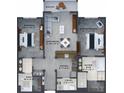 Two-bedroom, two-bathroom condo floor plan with balcony at 14501 Grove Resort Ave # 1505, Winter Garden, FL 34787