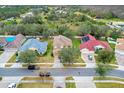 Aerial view of houses and community landscape at 4364 Fox Glen Loop, Kissimmee, FL 34746