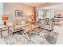Bright living room with two sofas, stylish rug, and decor providing a comfortable gathering space at 2285 Palm Tree Dr, Kissimmee, FL 34759
