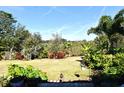 Landscaped backyard with lush greenery and spacious lawn at 7637 Sand Pierre Ct, Kissimmee, FL 34747