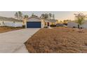 Single-story house with a navy blue garage door and well-manicured lawn at 386 Marion Oaks Trl, Ocala, FL 34473