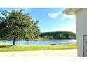Expansive backyard featuring a serene lake view and a large tree, perfect for relaxation at 1966 Derby Glen Dr, Orlando, FL 32837