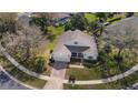 A lovely aerial perspective of a well-maintained home with a manicured lawn and mature trees at 993 Everest, Clermont, FL 34711
